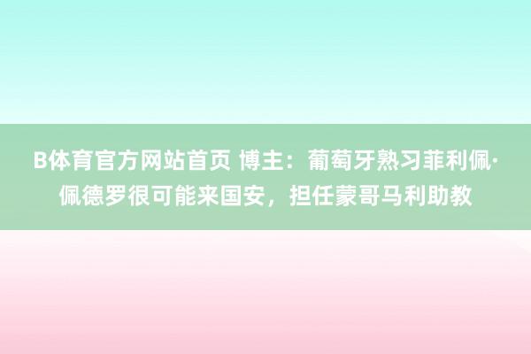 B体育官方网站首页 博主：葡萄牙熟习菲利佩·佩德罗很可能来国安，担任蒙哥马利助教