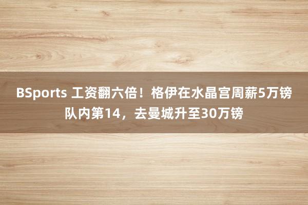 BSports 工资翻六倍！格伊在水晶宫周薪5万镑队内第14，去曼城升至30万镑