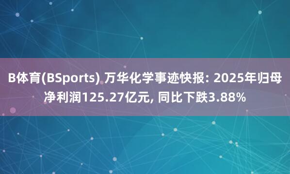 B体育(BSports) 万华化学事迹快报: 2025年归母净利润125.27亿元, 同比下跌3.88%