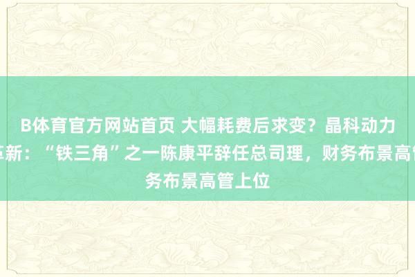 B体育官方网站首页 大幅耗费后求变？晶科动力高层革新：“铁三角”之一陈康平辞任总司理，财务布景高管上位