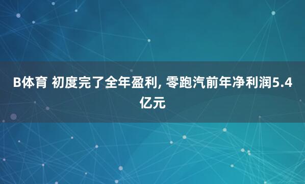 B体育 初度完了全年盈利, 零跑汽前年净利润5.4亿元