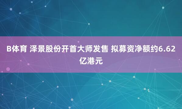 B体育 泽景股份开首大师发售 拟募资净额约6.62亿港元