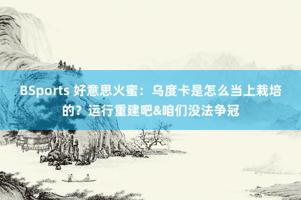 BSports 好意思火蜜：乌度卡是怎么当上栽培的？运行重建吧&咱们没法争冠