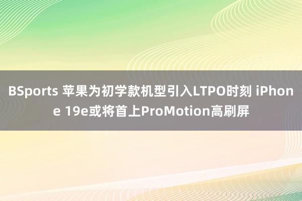 BSports 苹果为初学款机型引入LTPO时刻 iPhone 19e或将首上ProMotion高刷屏