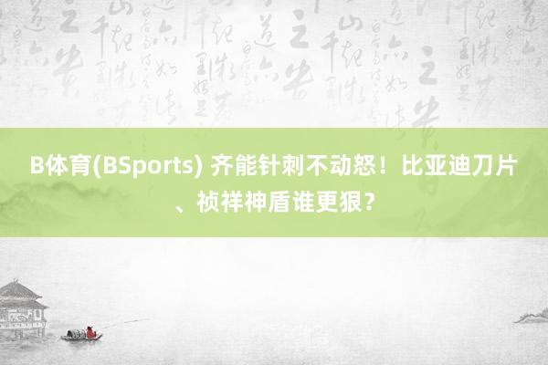 B体育(BSports) 齐能针刺不动怒！比亚迪刀片、祯祥神盾谁更狠？