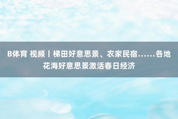 B体育 视频丨梯田好意思景、农家民宿……各地花海好意思景激活春日经济