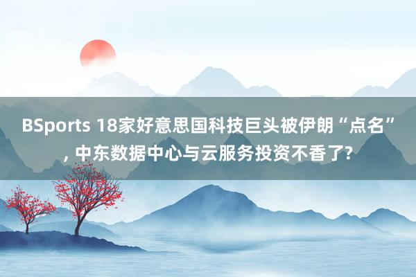 BSports 18家好意思国科技巨头被伊朗“点名”, 中东数据中心与云服务投资不香了?