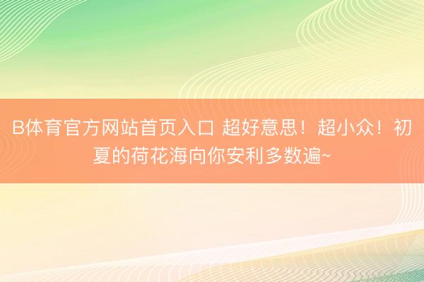 B体育官方网站首页入口 超好意思！超小众！初夏的荷花海向你安利多数遍~