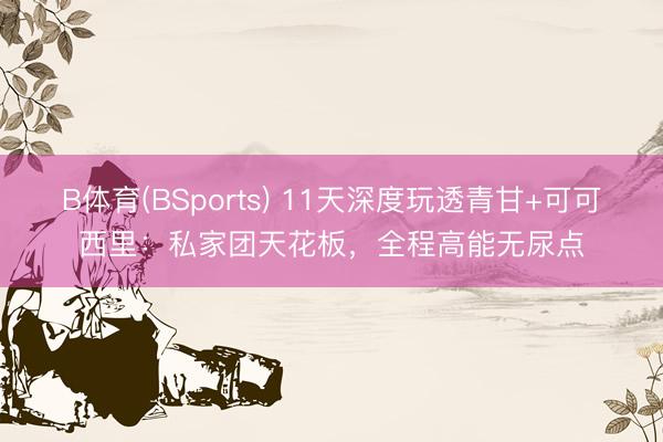 B体育(BSports) 11天深度玩透青甘+可可西里：私家团天花板，全程高能无尿点