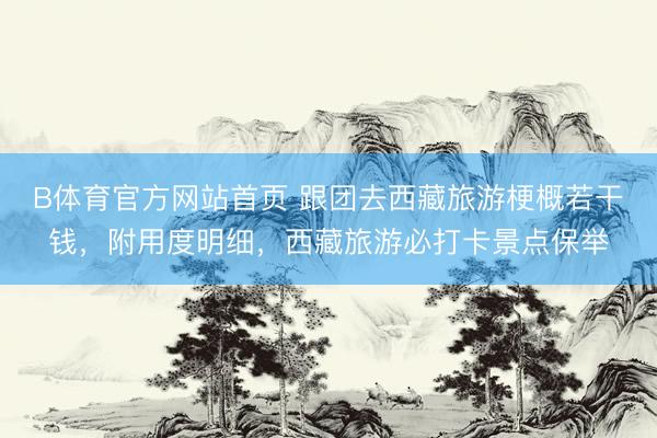 B体育官方网站首页 跟团去西藏旅游梗概若干钱，附用度明细，西藏旅游必打卡景点保举