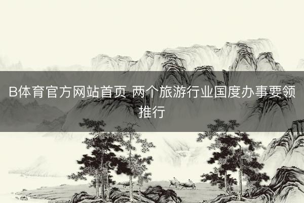B体育官方网站首页 两个旅游行业国度办事要领推行