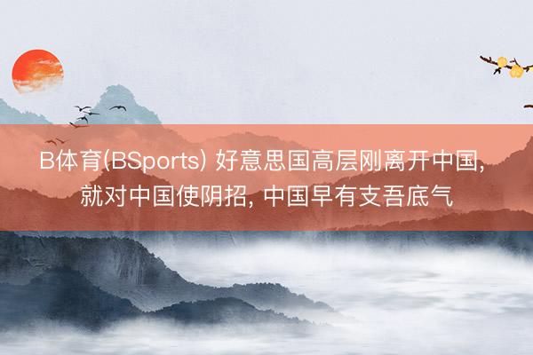 B体育(BSports) 好意思国高层刚离开中国， 就对中国使阴招， 中国早有支吾底气