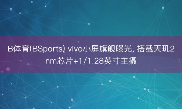 B体育(BSports) vivo小屏旗舰曝光, 搭载天玑2nm芯片+1/1.28英寸主摄