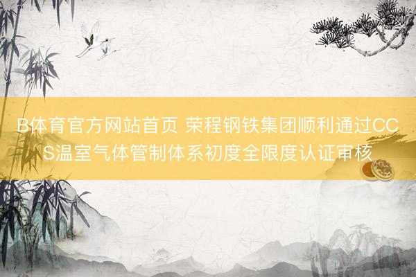 B体育官方网站首页 荣程钢铁集团顺利通过CCS温室气体管制体系初度全限度认证审核