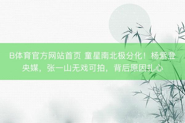 B体育官方网站首页 童星南北极分化！杨紫登央媒，张一山无戏可拍，背后原因扎心